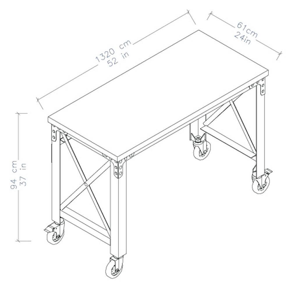 Duramax Building Products Solid Wood Top Metal Base Desk Shell
