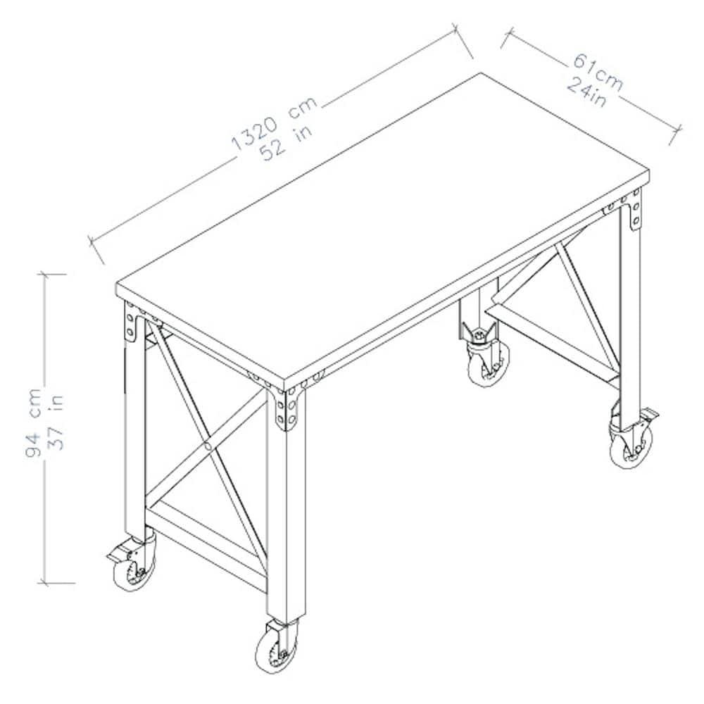 Duramax Building Products Solid Wood Top Metal Base Desk Shell