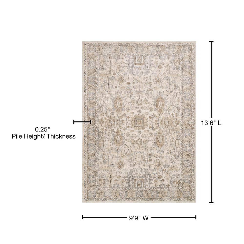 Loloi Teagan Ivory / Sand 9'-9" x 13'-6" Area Rug