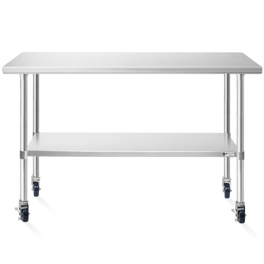 Flash Furniture Woodford NSF Certified Stainless Steel Prep and Work Table with Undershelf