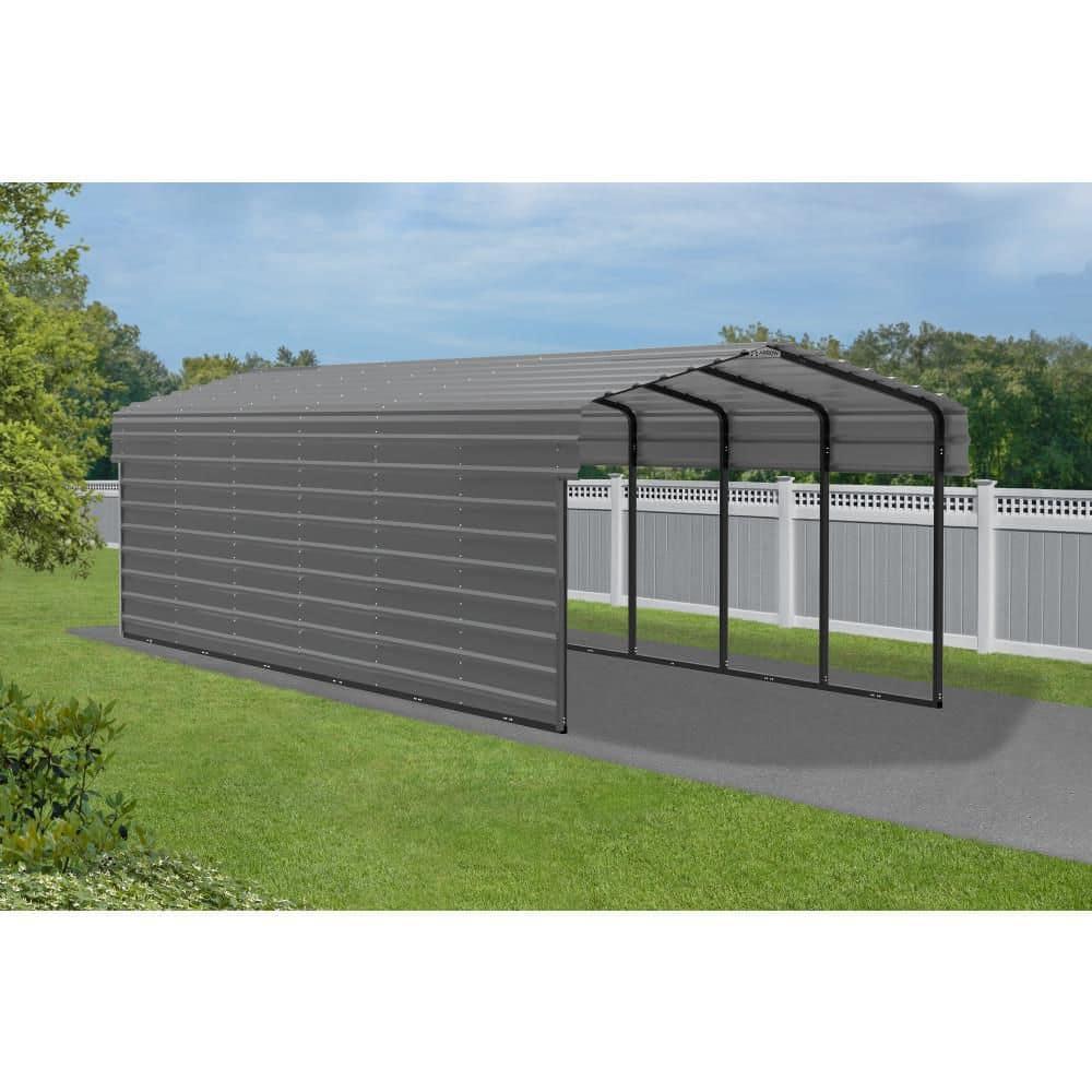 Arrow Arrow Steel Carport with 1 Side Wall Kit 10X29X7