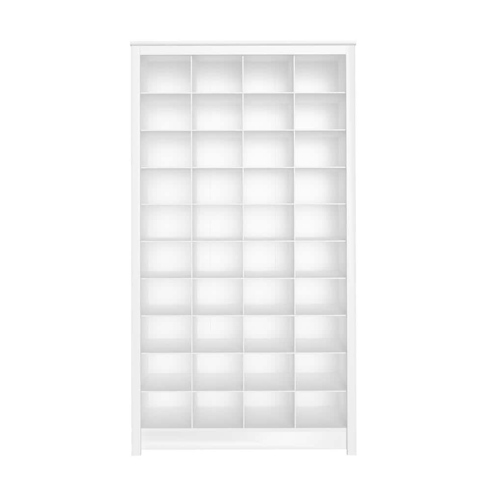 Prepac White Tall Storage Cabinet, Shoe Cabinet, Cube Storage Organizer with 40 Shoe Cubbies 13"D x 39.5" W x 72.5" H, WUSG-0011-1