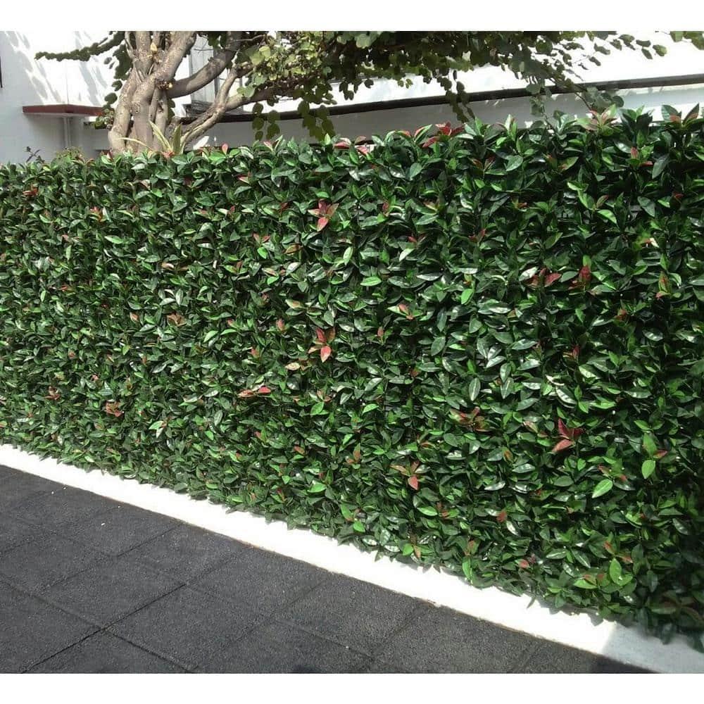 GreenSmart Dekor Artificial Leaf Laurel Polyethylene Screen Decorative Fence Panel (Set of 4)