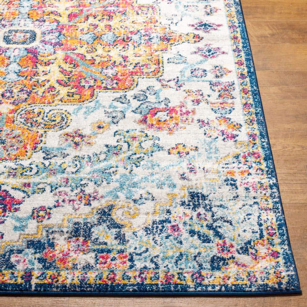 Livabliss 5'3"x7'3" Abby Traditional Rugs Aqua: Medium Pile, Stain & Fade-Resistant, Indoor Use