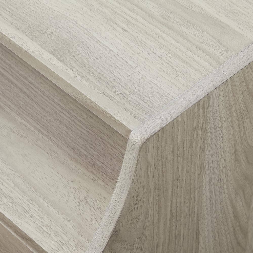Walker Edison Modern 2 Drawer Nightstand with USB Port, Birch