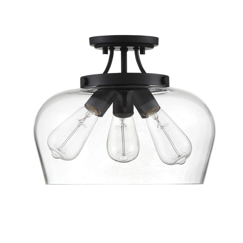 Savoy House Octave 3 - Light Semi-Flush Mount in  Black