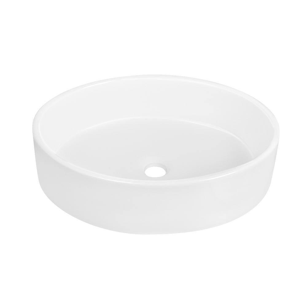 DeerValley 19.7'' x 14'' White Oval Vitreous China Vessel Bathroom Sink