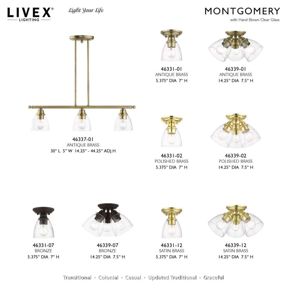 Livex Lighting Montgomery 1 - Light Flush Mount in  Bronze