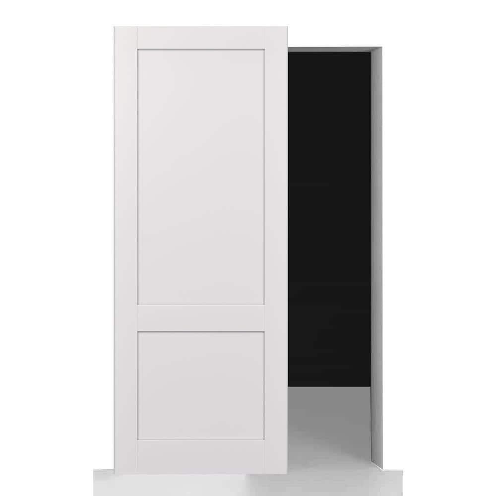 Belldinni Shaker 2 Panel Manufactured Wood Solid Core Sliding Hidden Barn Door With Base Board with Installation Hardware Kit