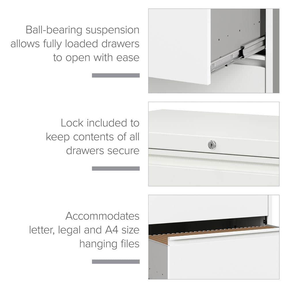 Hirsh 36-in Wide HL10000 Series 3 Drawer Metal Lateral File Cabinet White