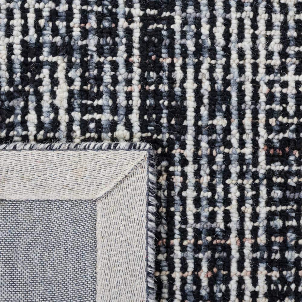 Abstract ABT468 Handmade Indoor Area Rug - Black/Grey - 6' Round - Safavieh