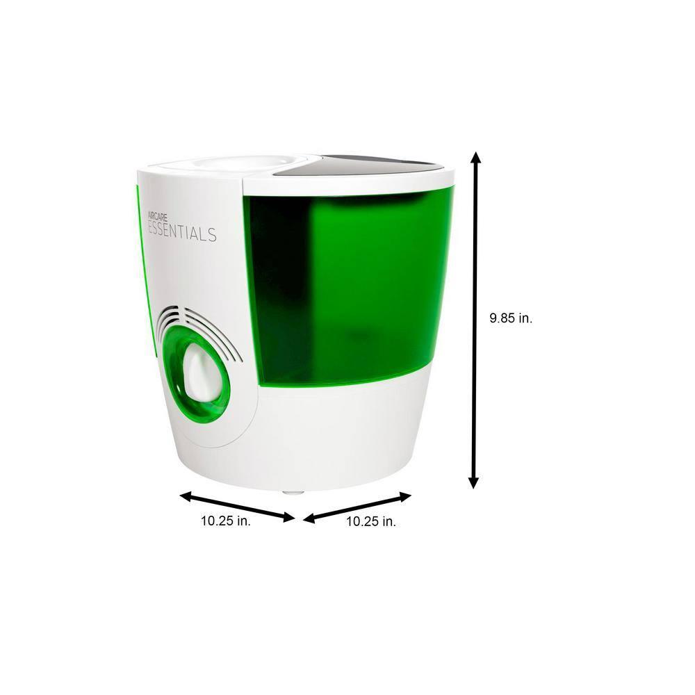 AIRCARE ESSENTIALS Ozark Steam Humidifier White/Green: Warm Mist Vaporizer, 2 Settings, 500-800 sq. ft., No Filter Needed