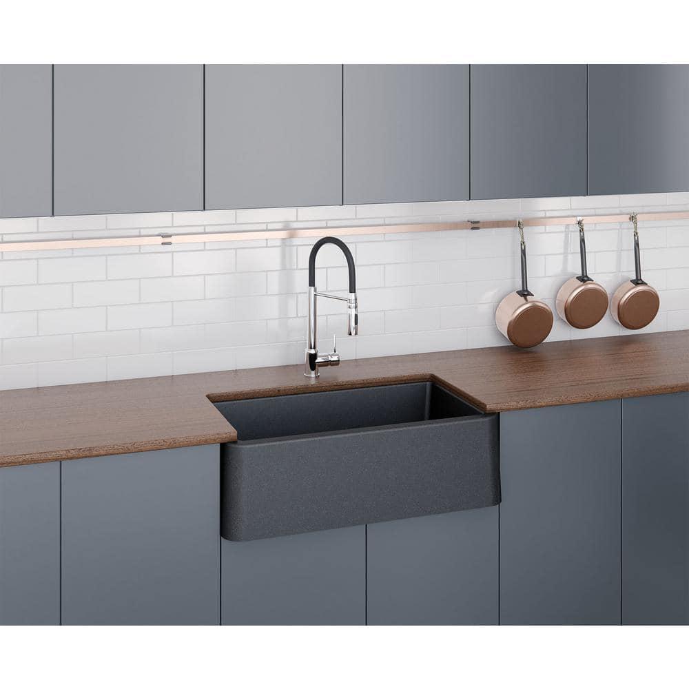 LaToscana LA3319B 33" L x 19" W Apron Quartz Kitchen Sink