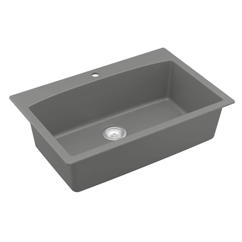 Karran Drop-in Quartz Composite 33'' X 22'' 1-Hole Single Bowl Kitchen Sink