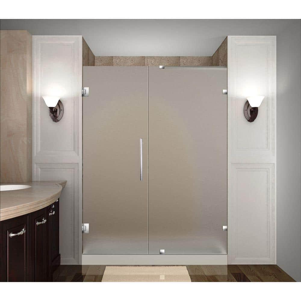 Nautis 56" x 72" Hinged Completely Frameless Shower Door