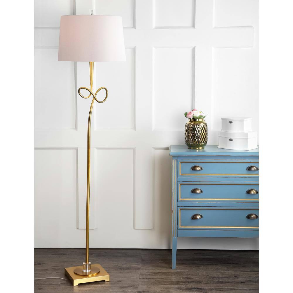 Safavieh Liana 66.5 in. H Modern Floor Lamp, Gold/Off White Shade