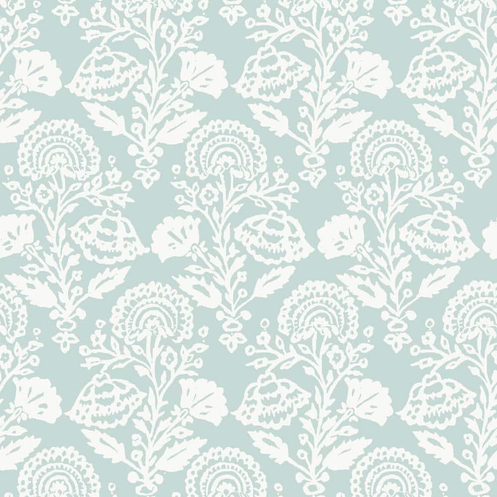 Tempaper & Co.® Floral Damask Removable Peel and Stick Wallpaper, Mint, 28 sq. ft.: Self-Adhesive Vinyl, Botanical Pattern