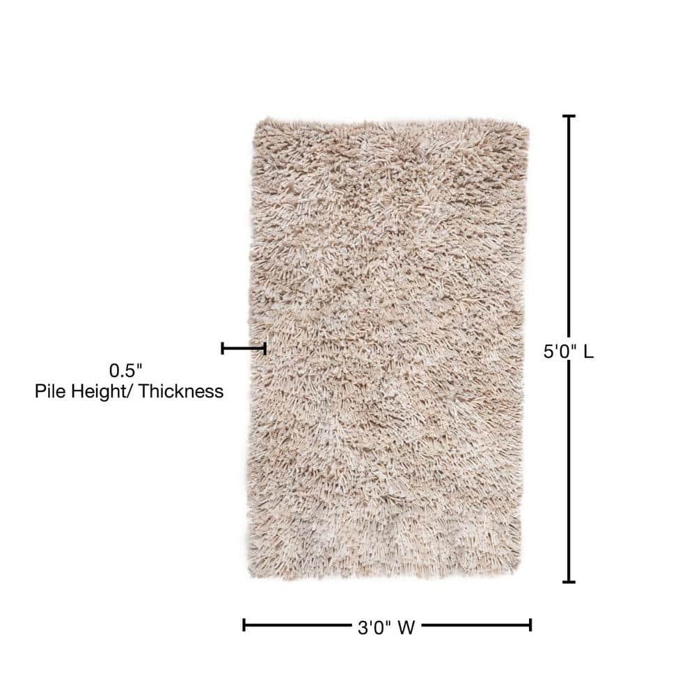 Rio Shag SG960 Hand Loomed Indoor Accent Rug - Beige/Ivory - 3'x5' - Safavieh
