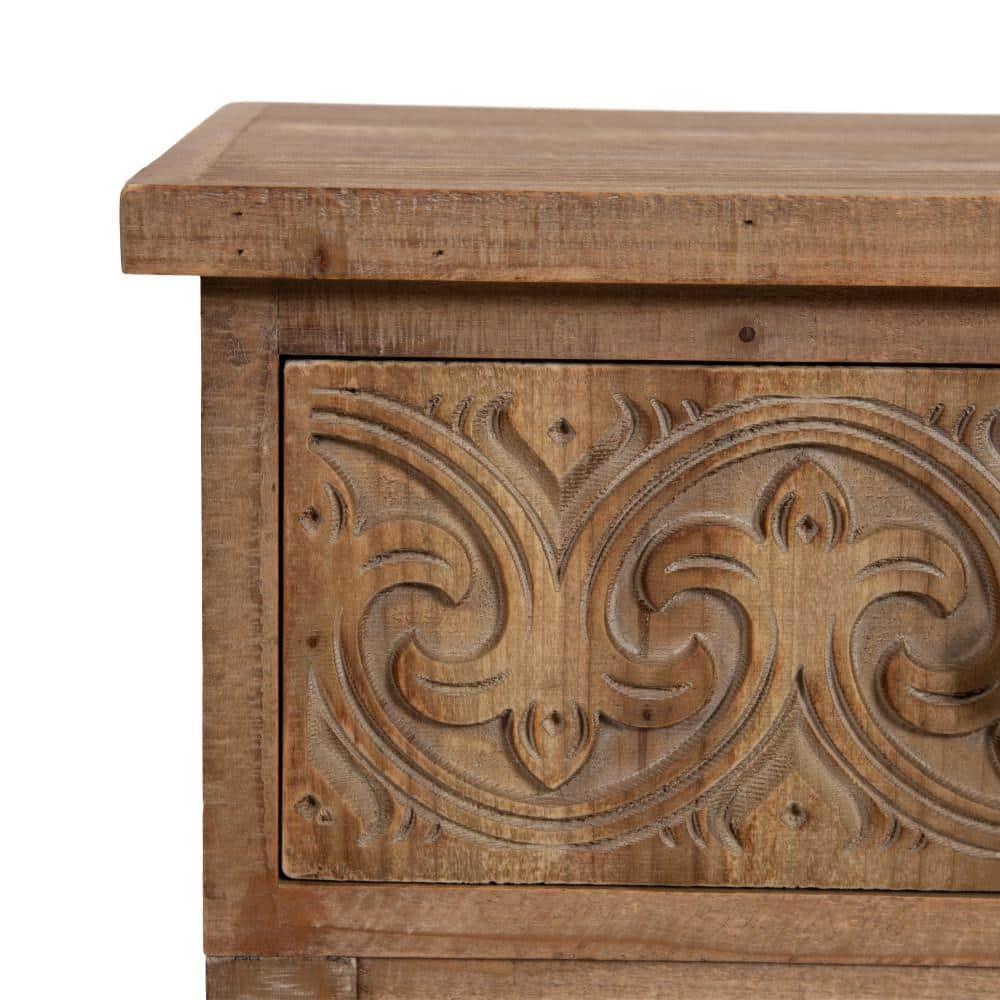 Kate and Laurel Cassetta Rectangle Wood Side Table, 19x14x28, Rustic Brown