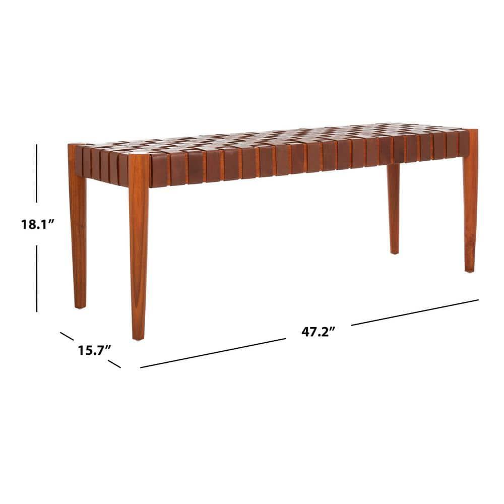 Orin 47" Woven Leather Bench