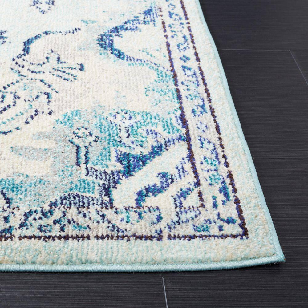 Madison MAD484 Power Loomed Indoor Area Rug - Teal/Beige - 6'x9' - Safavieh
