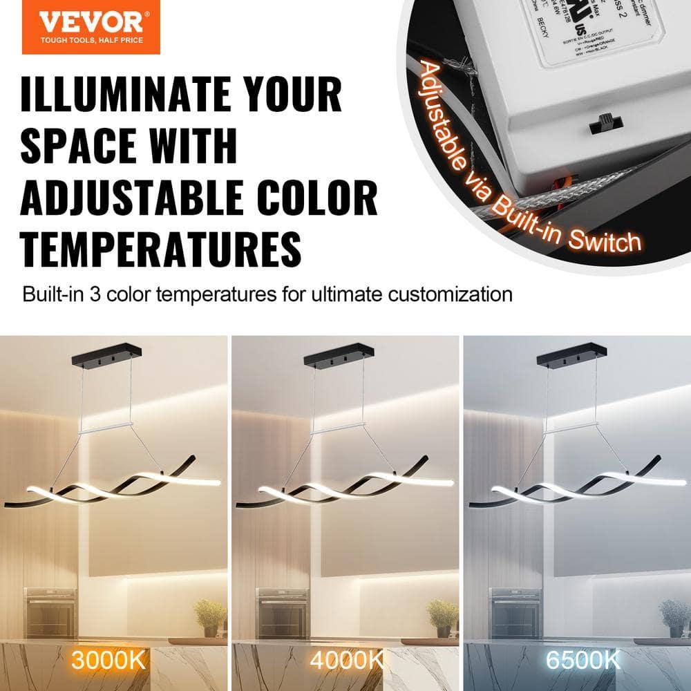 VEVOR 1 - Light Matte Black Chandelier Pendant