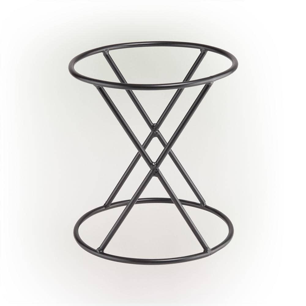 Alpine Corporation 10" x 11" Metal Gazing Globe Display Stand, Black