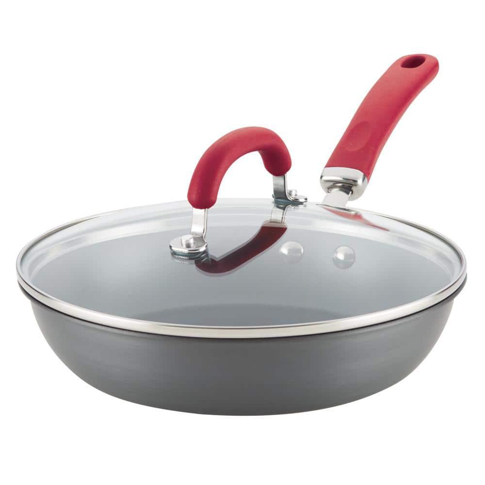 Rachael Ray Rachael Ray Create Delicious Hard Anodized Aluminum Nonstick Deep Frying Pan, 10.25-Inch