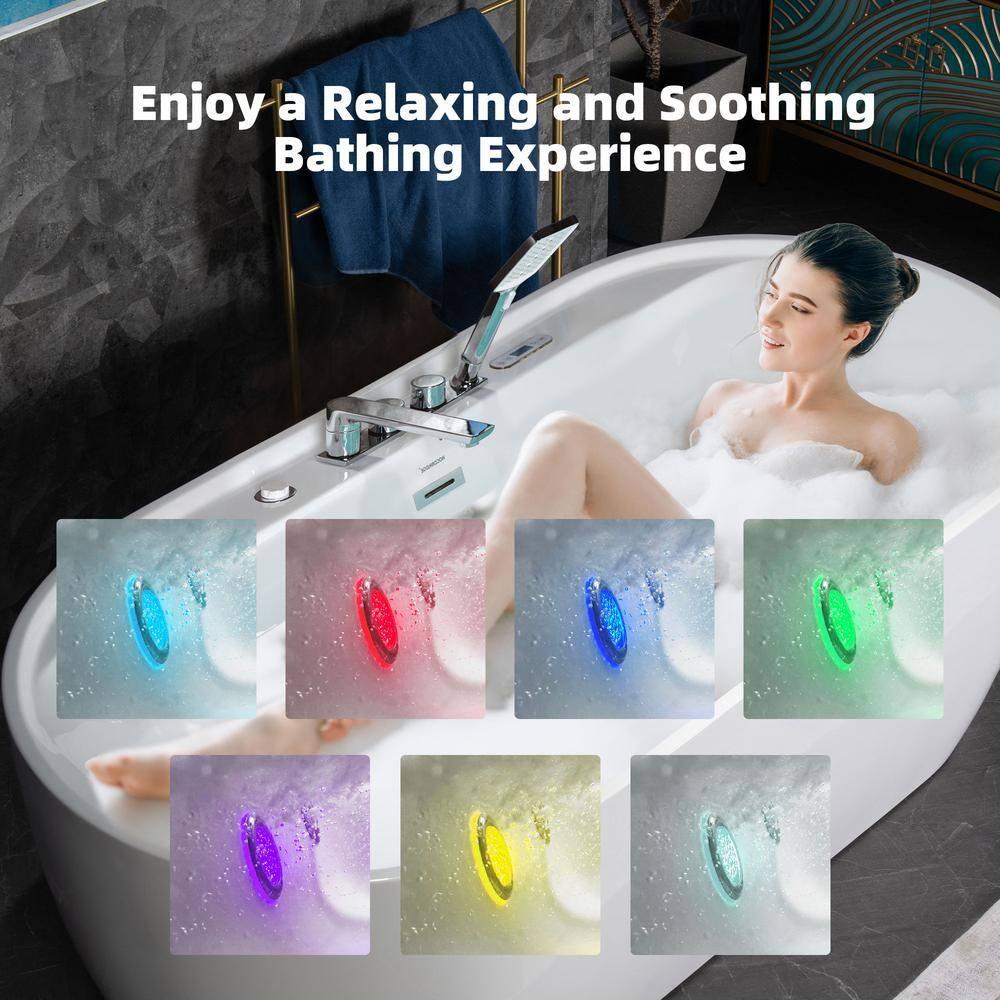 72" x 35.4" Whirlpool and Air Bath Heated Soaking Combination Tub with Tub Filler