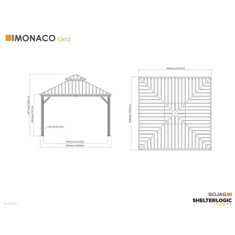 Sojag Monaco Champagne 12 ft. x 12 ft. Gazebo