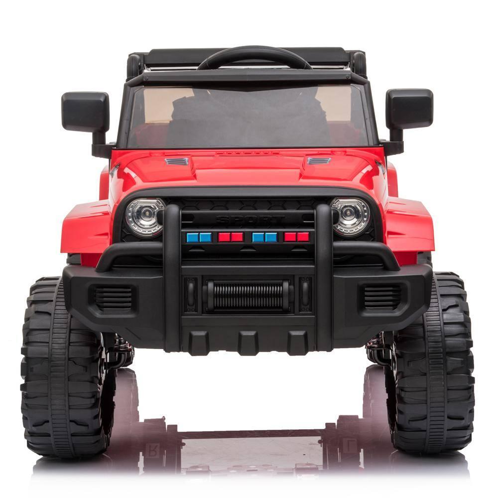 Zimtown Safety 12V Battery Electric Remote Control Car, Kids Toddler Ride On Truck Toy Motorized Vehicles, Wheels Suspension, Seat Belts, LED Lights and Realistic Horns Red