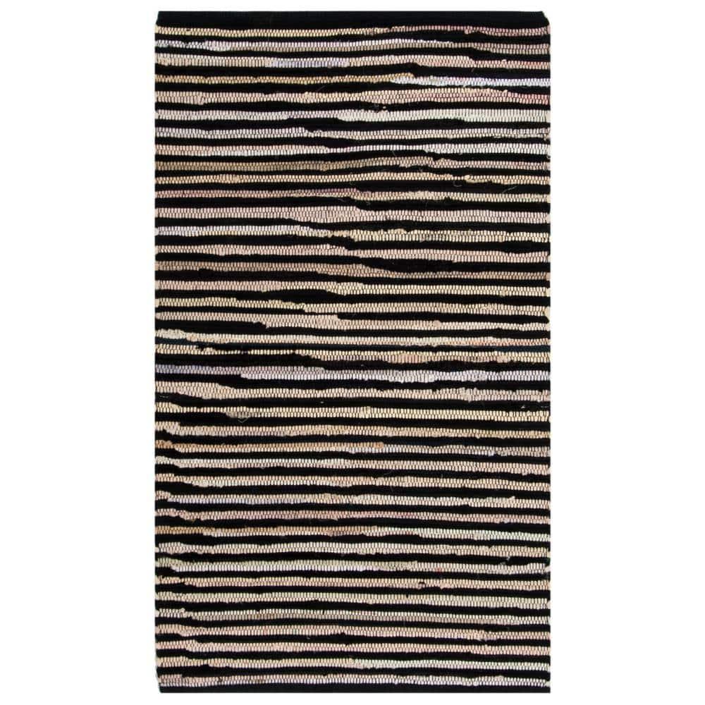 Rag Rug RAR130 Hand Woven Indoor Accent Rug - Black/Multi - 2'x3' - Safavieh.