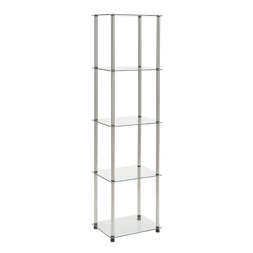 Convenience Concepts Designs2Go Classic Glass 5 Tier Tower Display Shelves, Glass