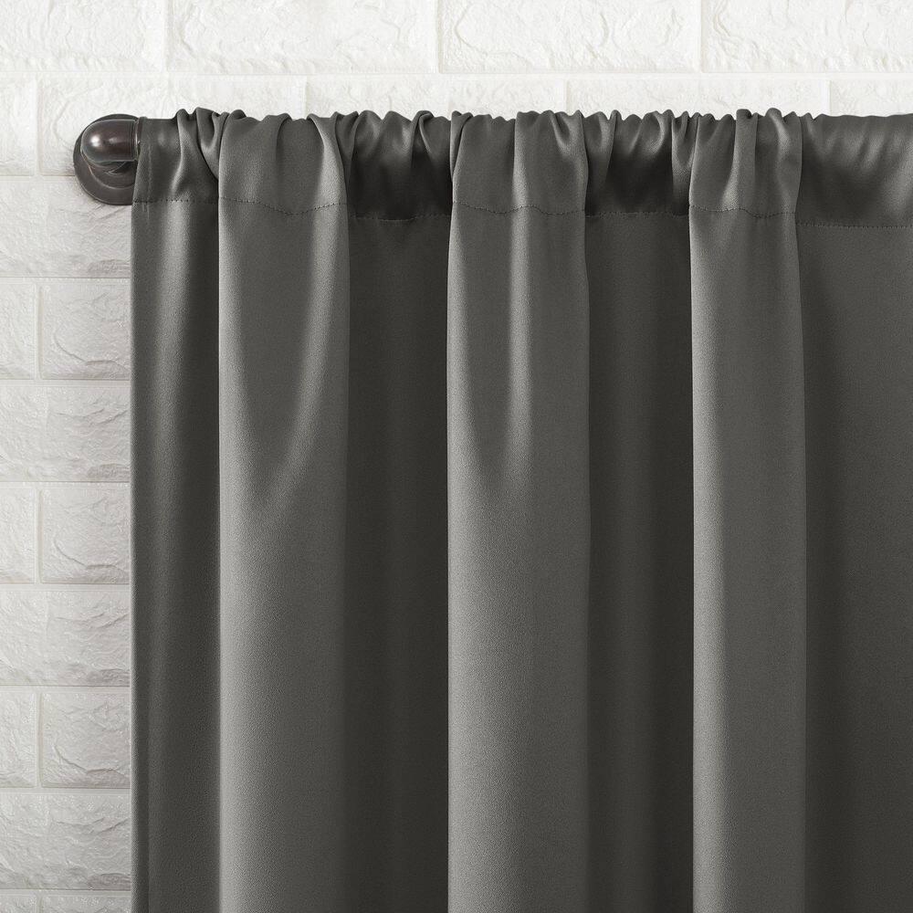 Sun Zero Bergen Theater Grade 100% Blackout Rod Pocket Curtain Panel