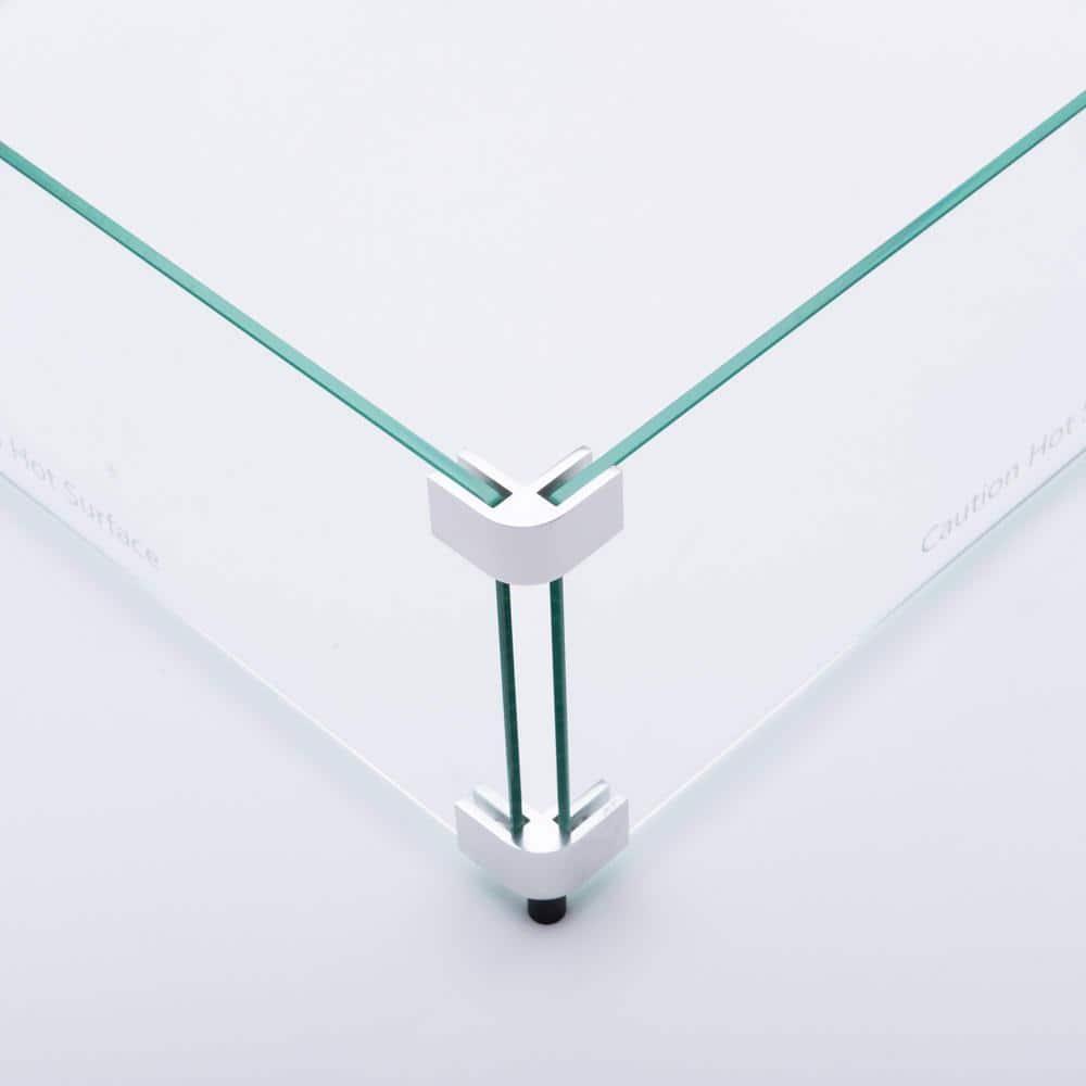 Celestial Fire Glass Square Fire Pit Wind Guard
