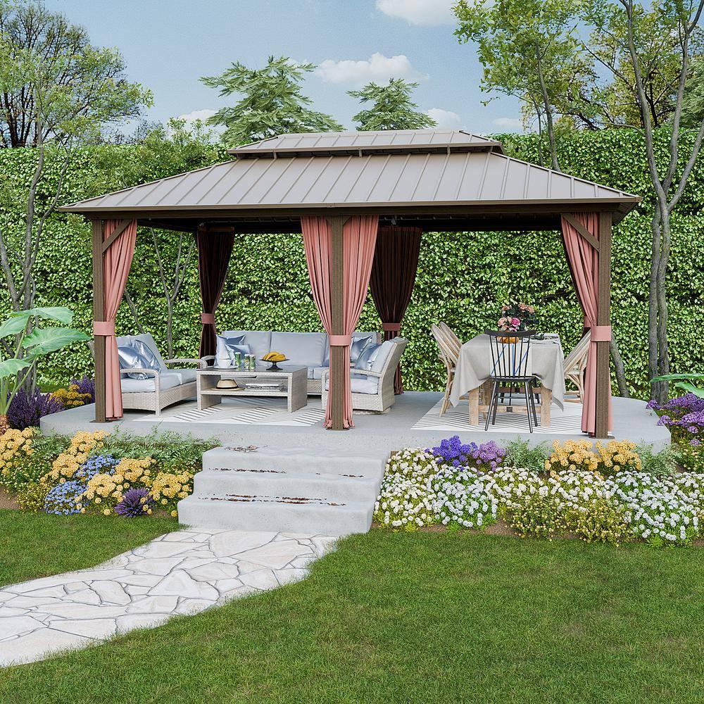 EAGLE PEAK Outdoor Aluminum Frame Hardtop Patio Gazebo