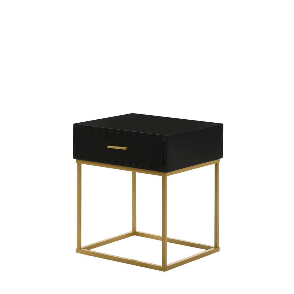 LuXeo LuXeo Catalina One Drawer Nightstand with Mustard Gold Legs