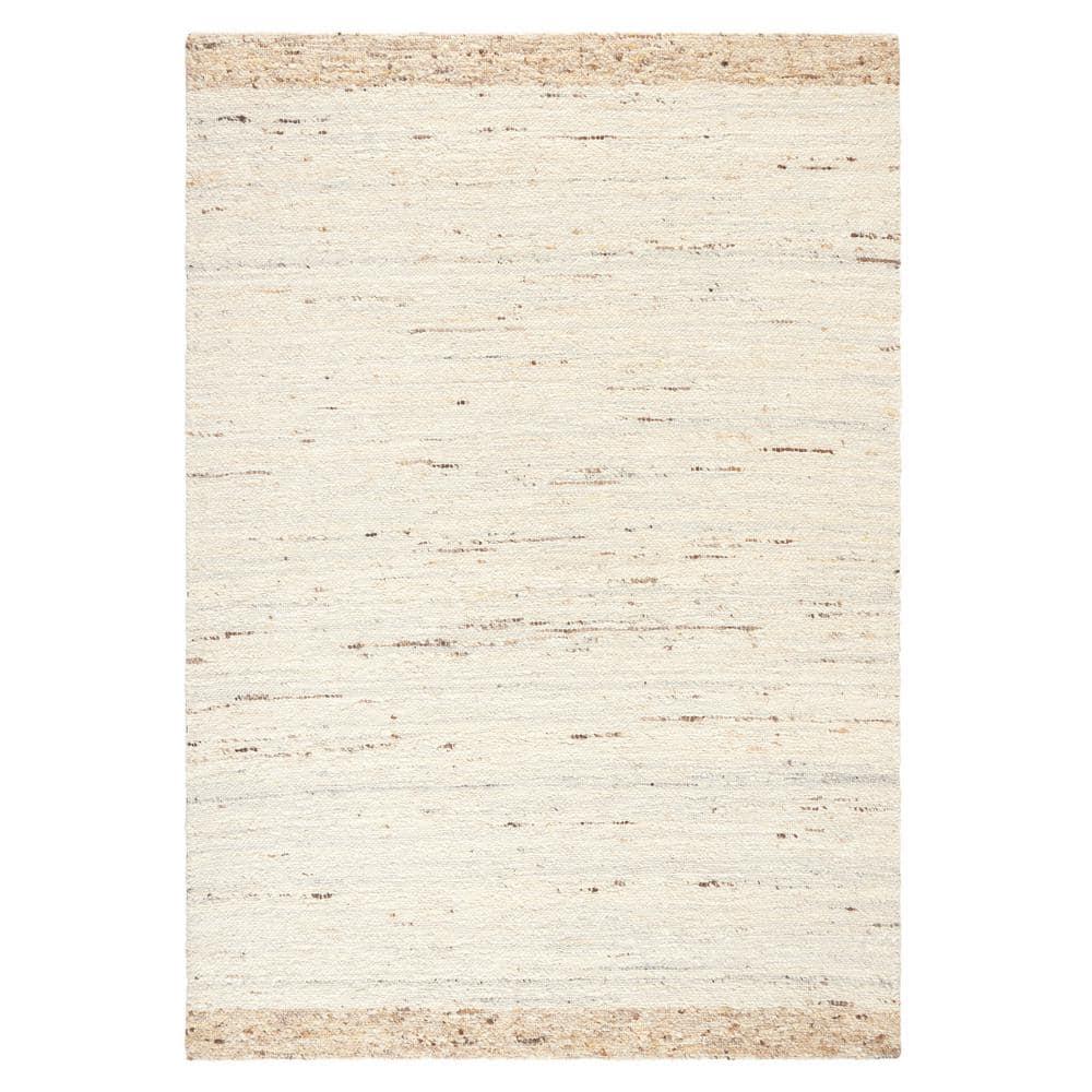 Town & Country Terra Montana Textured Border Handcrafted 100% Wool Area Rug, Ivory/Beige, 8'x10'