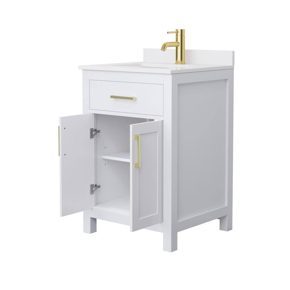 Wyndham Collection Beckett 24" Freestanding Single Bathroom Vanity with Cultured Marble Top