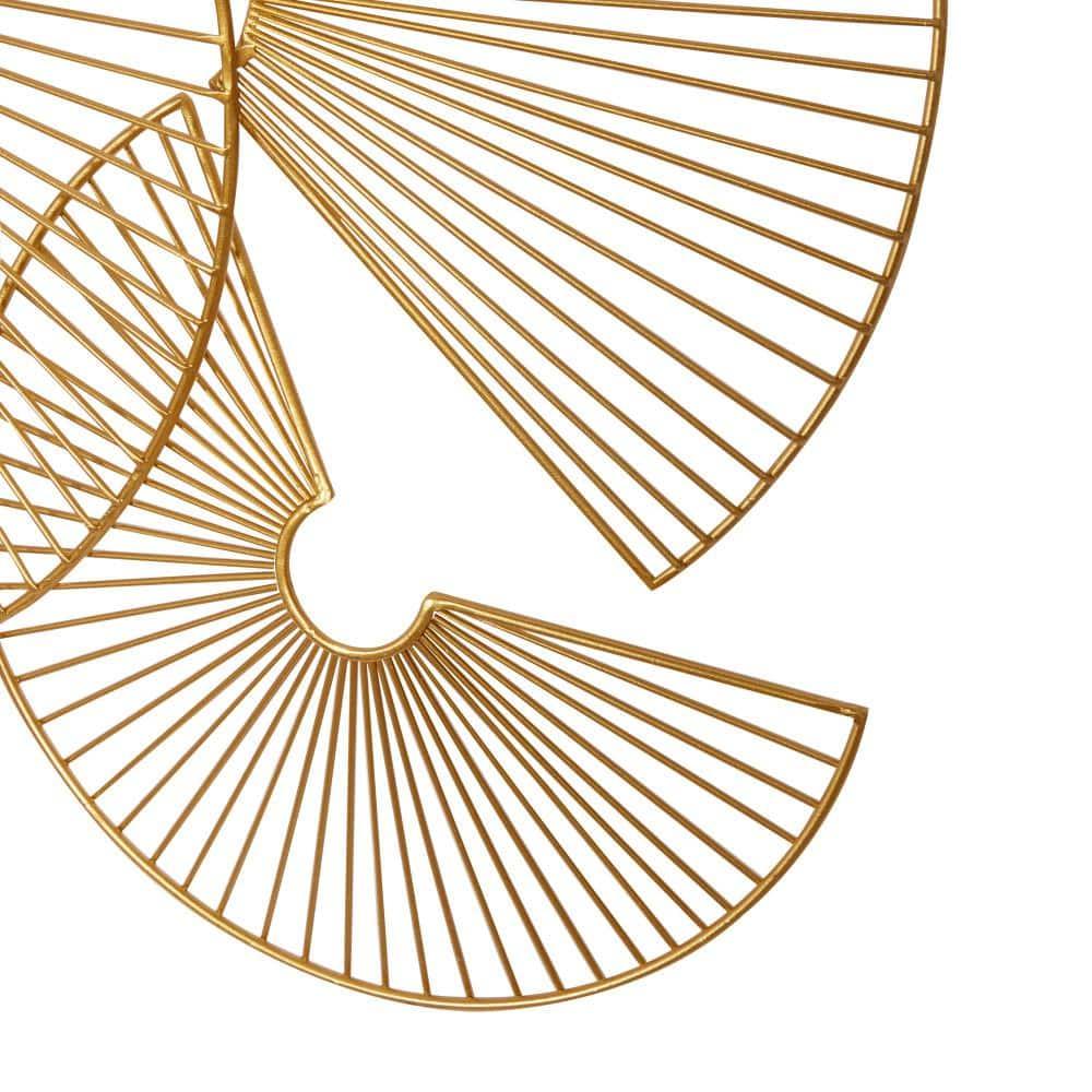 CosmoLiving by Cosmopolitan Gold Metal Half Moon Sunburst Wall Decor