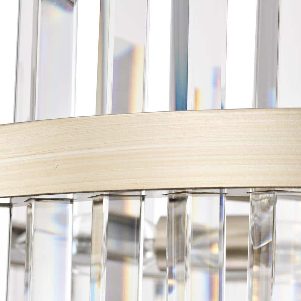 The Lighting Store Casandra Brushed Champagne Silver 5-light Drum Crystal Chandelier