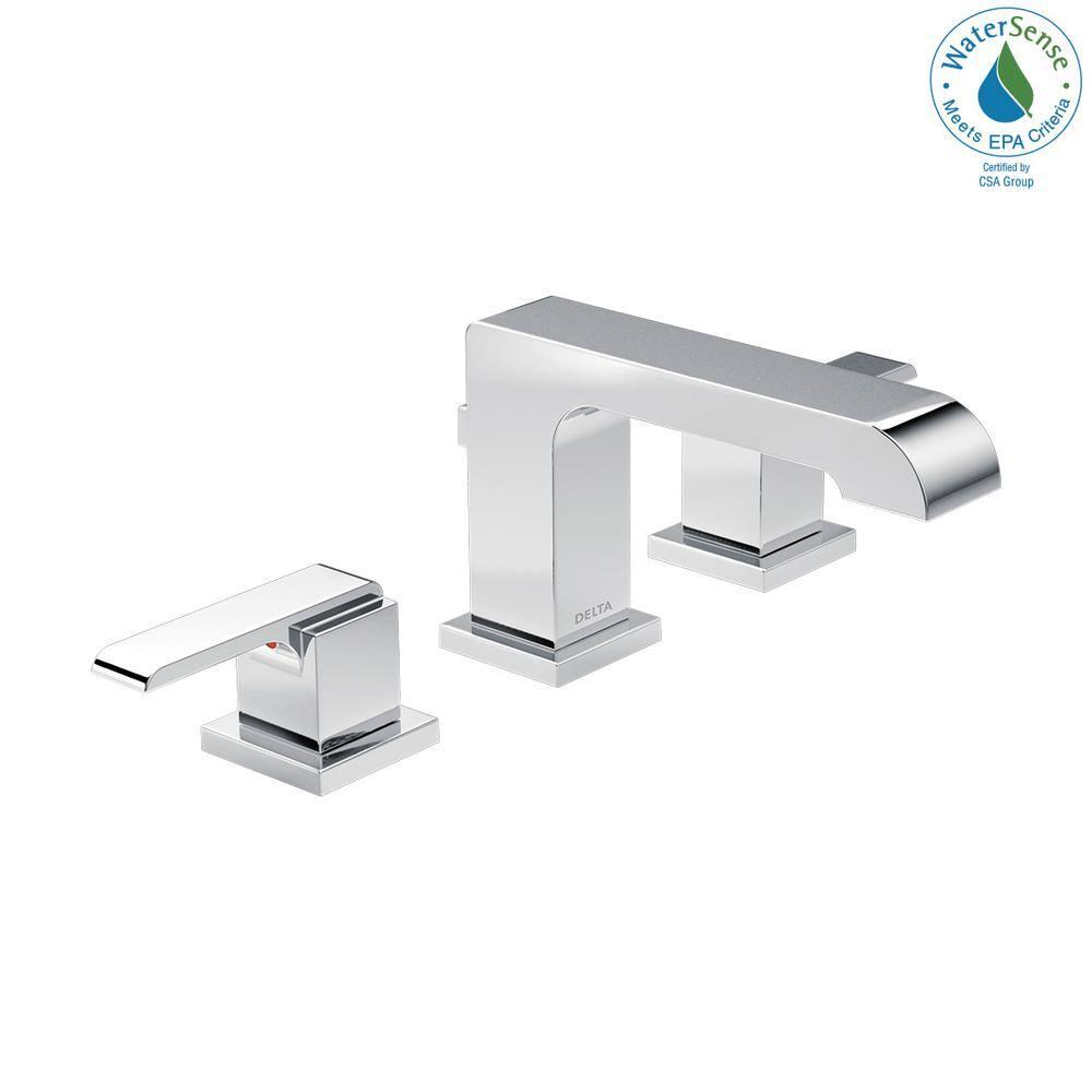 Ara Widespread Bathroom Faucet 3 Hole, 2-handle Bathroom Sink Faucet with Drain Assembly
