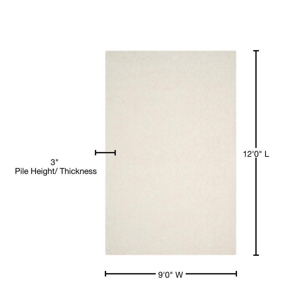Luxe Shag SGX160 Hand Tufted Indoor Area Rug - Ivory - 9'x12' - Safavieh