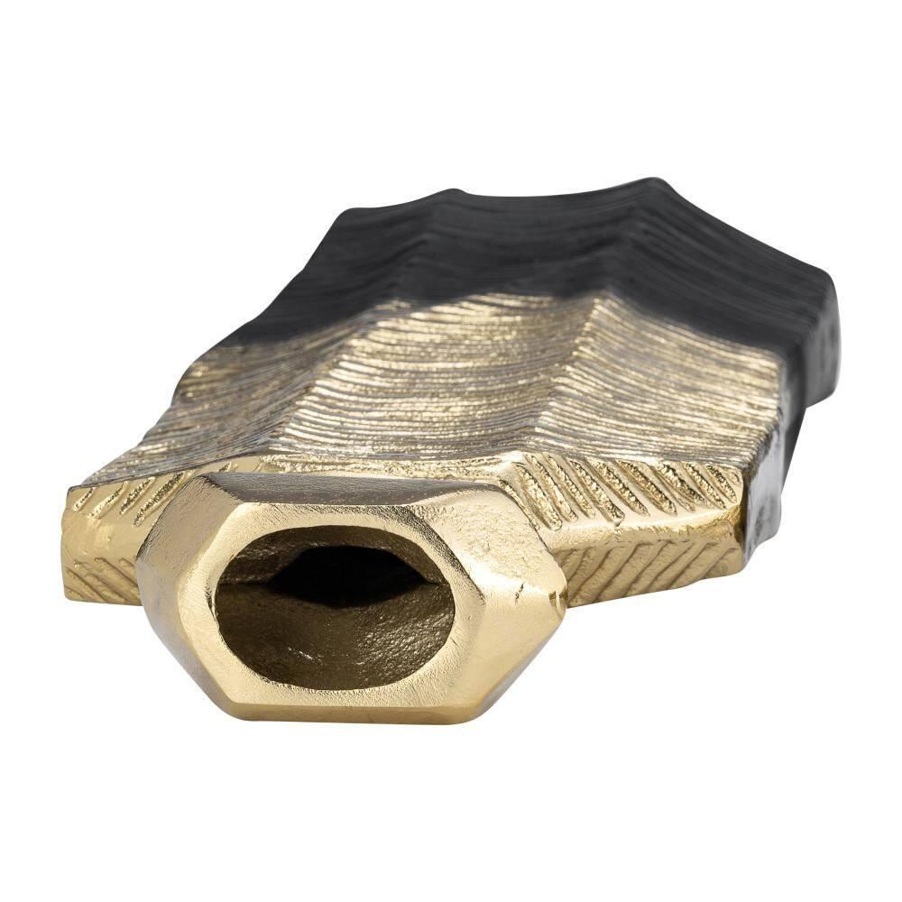 7"Lx4"Wx20"H, Metal Rigged Vase, Gold/Black Finish, Decorative Vase for Centerpieces and Home Decor, Perfect for Bedrooms, Dining Rooms, or Living Rooms