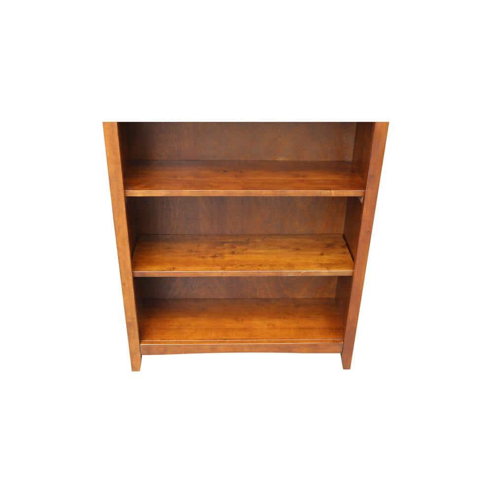 72" Shaker Bookshelf Espresso - International Concepts: Solid Parawood, 6 Fixed Shelves
