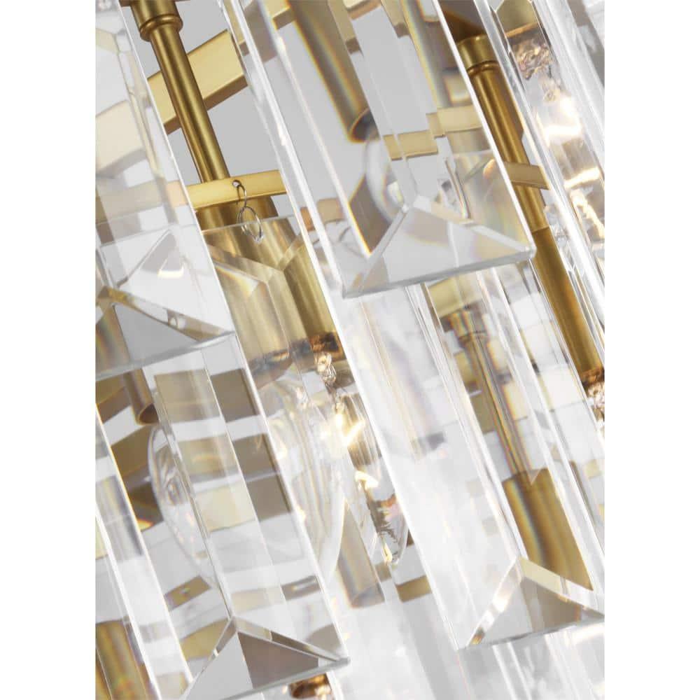 Elegant Burnished Brass and Crystal 16-Light Chandelier