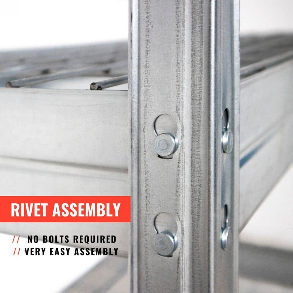 AR SHELVING Ar Shelving 5-Tier Galvanized Steel Garage Storage Shelving Unit in Silver with Wire Racks (35.4 in. W x 71 in. H x 18 in. D) NSF Certified