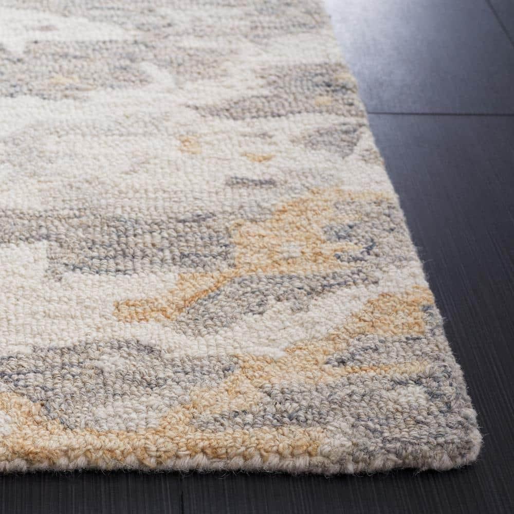 Abstract ABT465 Handmade Indoor Area Rug - Ivory/Grey - 4'x6' - Safavieh