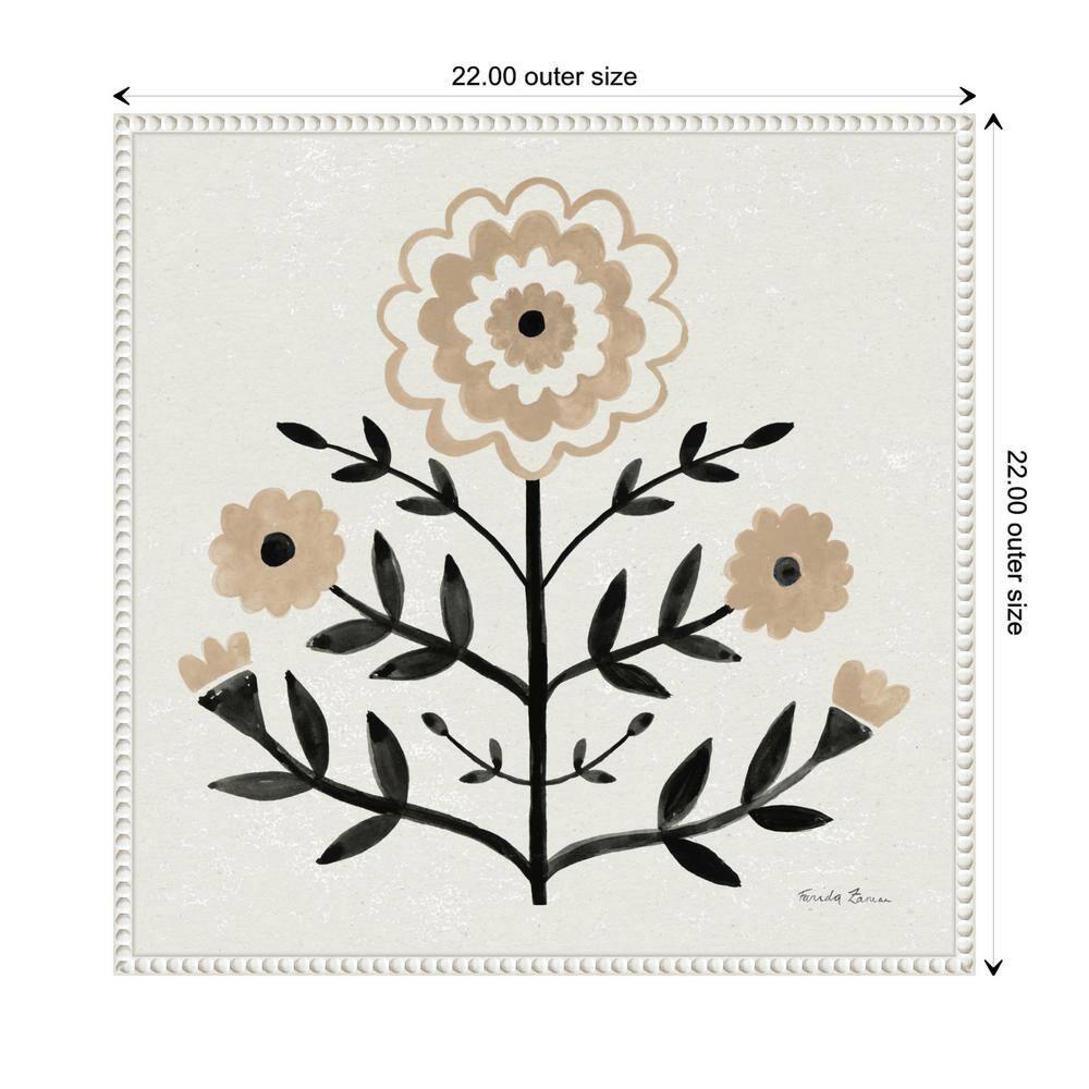 Amanti Art Garden Folk Flowers I by Farida Zaman Canvas Wall Art Print Framed 22 x 22-in.