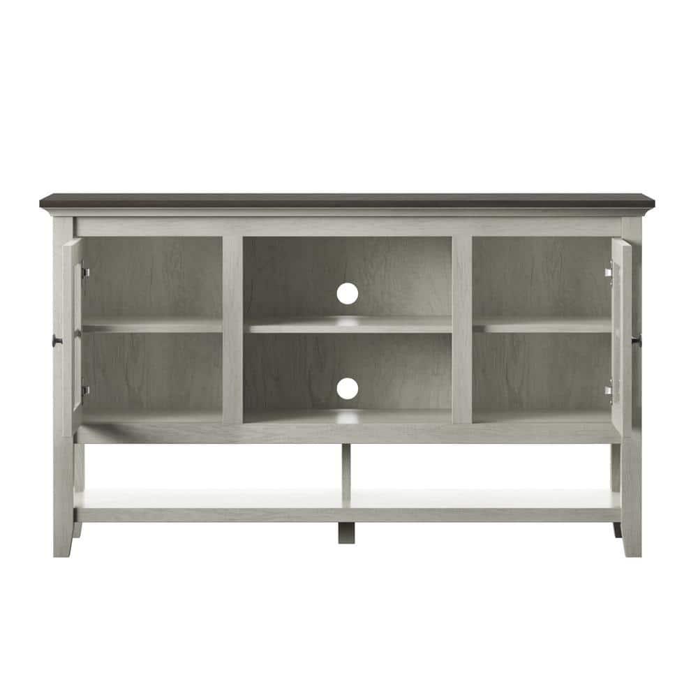 Twin Star Home TV Stand for TVs up to 60" with Windowpane Cabinet Doors